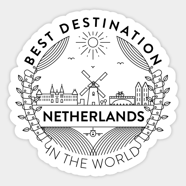 Netherlands Minimal Badge Design Sticker by kursatunsal
